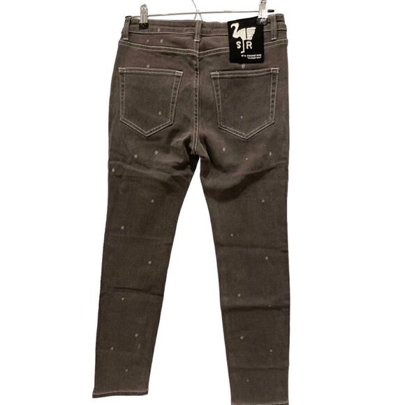Sandrine Rose X Free People Gray Polka Dot Skinny Jeans.Size 27 - Picture 7 of 14